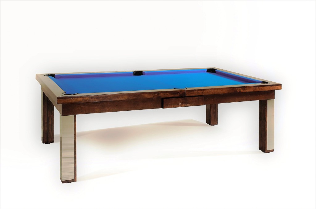 Convertible dining pool fusion table Milan by Vision Billiards blue