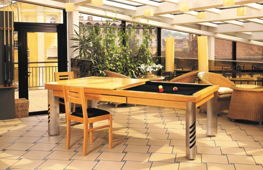 Convertible dining pool fusion table Mirage by Vision Billiards