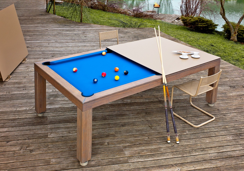 Vision Outdoor convertible dining pool fusion table by Vision Billiards