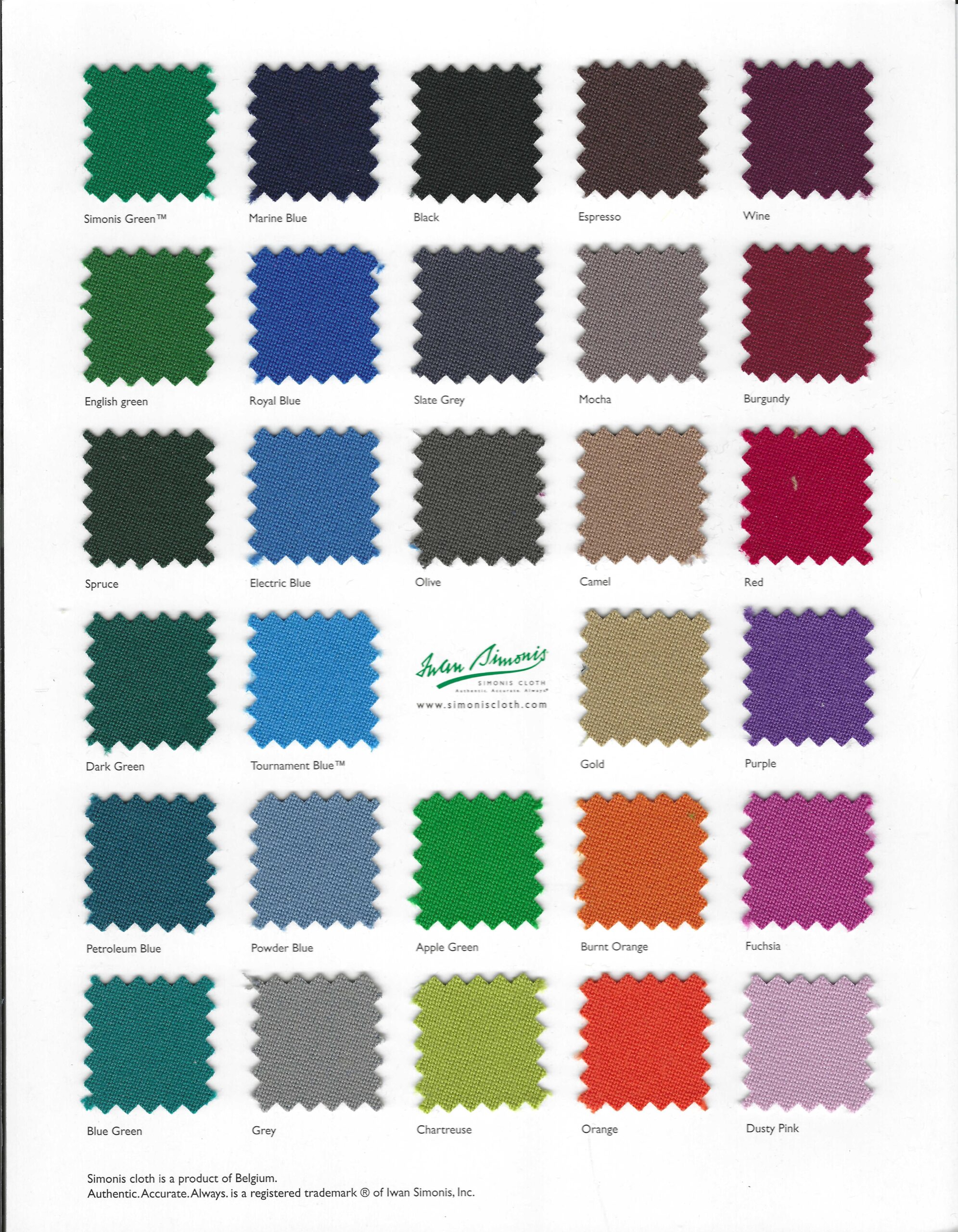 NEW Simonis Cloth Colors