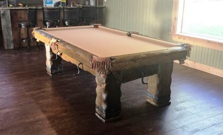 Artistic Log Pool Table