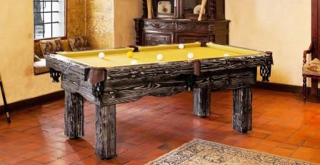 Artistic Log Pool Table