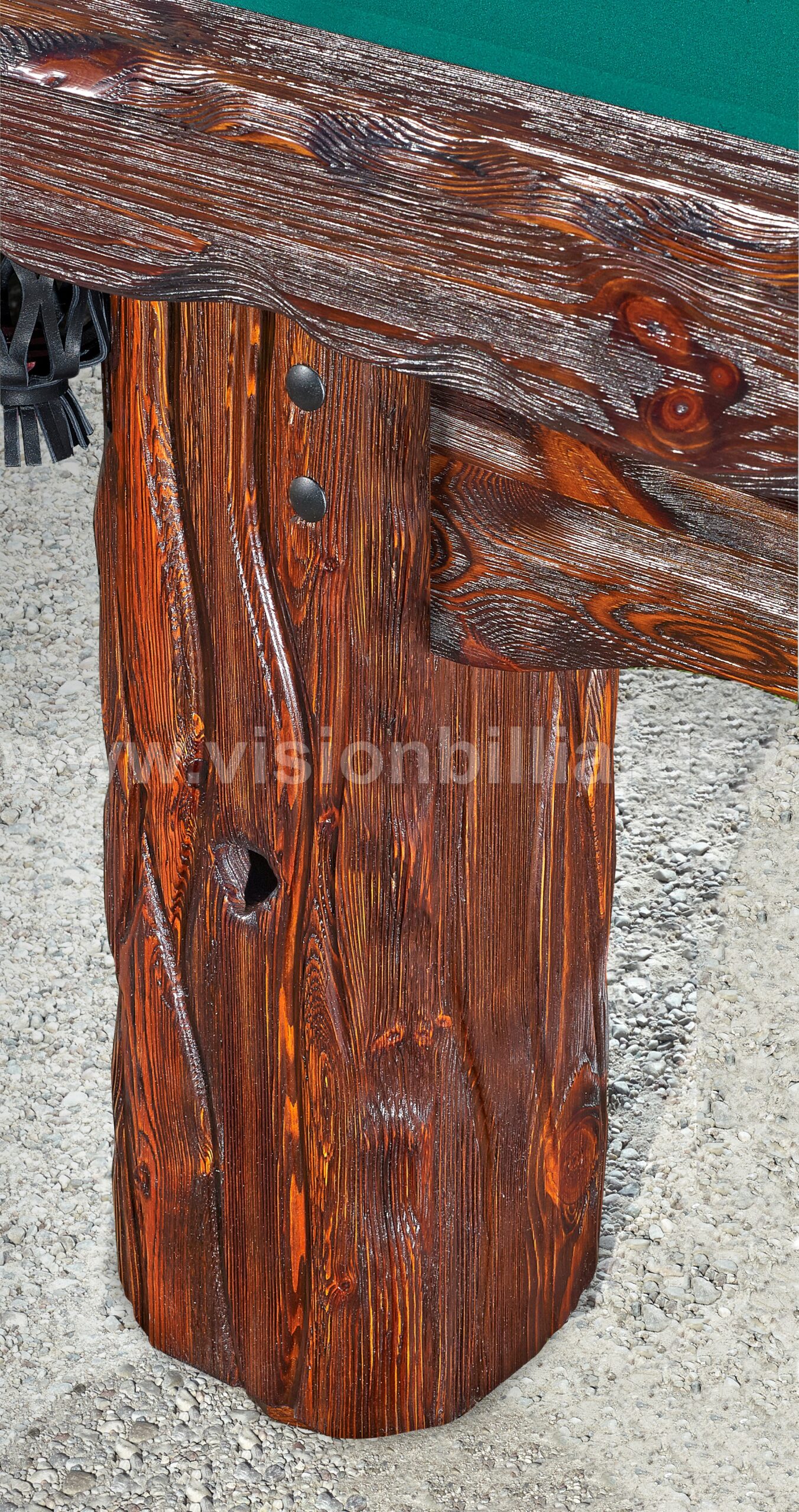 Rustic Log Pool Table 'Badlands' leg