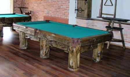 Artistic Log Pool Table