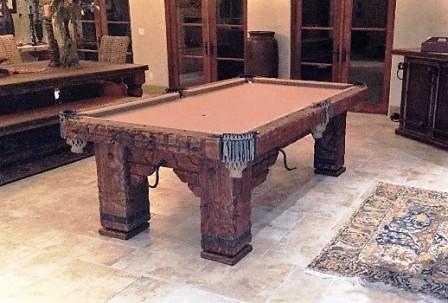 Artistic Log Pool Table