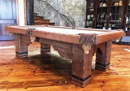 Artistic Log Pool Table