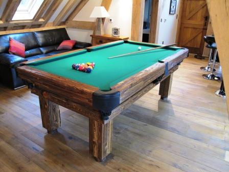 Artemis Rustic Log Hand made pool table by Vision Billiards