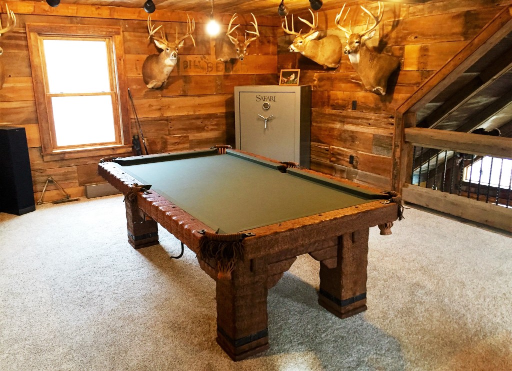 Wild West rustic log hand-made pool table by Vision Billiards 8 ft