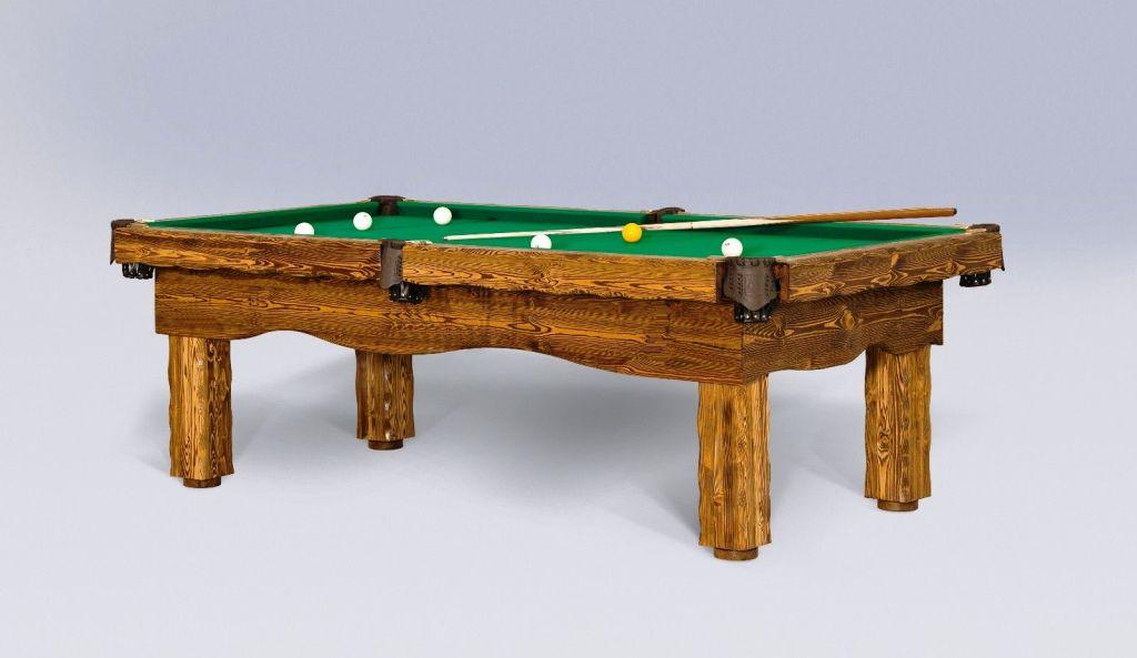 Artemis light rustic log pool handmade cabin billiard table