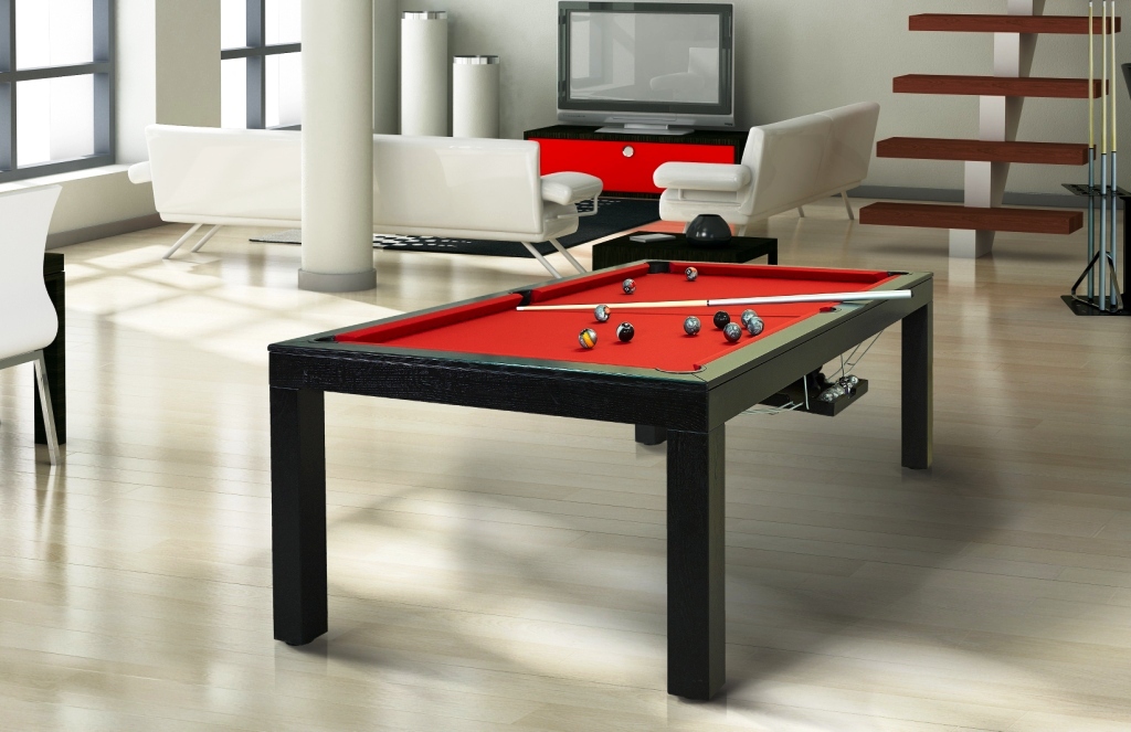 Convertible dining pool fusion table Vision black By Vision Billiards