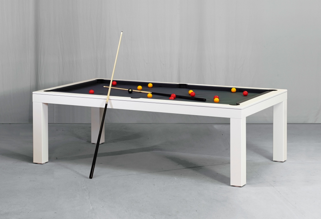 Convertible dining pool fusion table Vision white By Vision Billiards