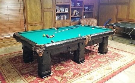Grizzly Rustic Log Handmade pool Table by Vision Billiards 9'