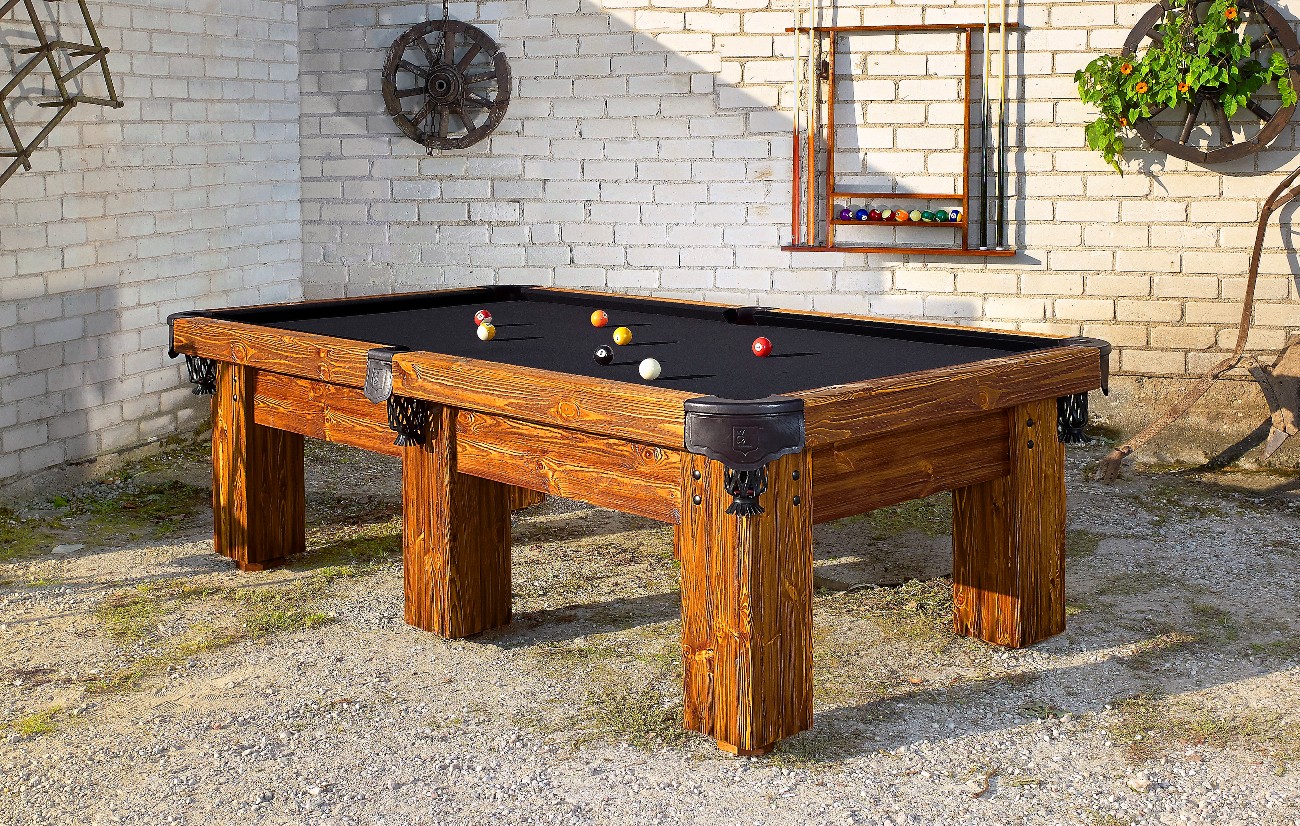 Handmade Rustic Log Pool Table Ranch by Vision Billiards