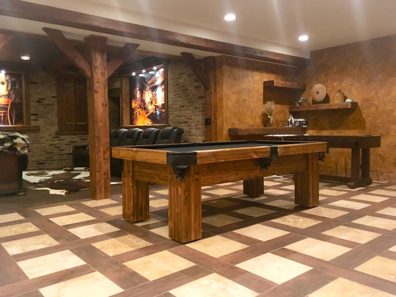Ranch rustic log pool table 1