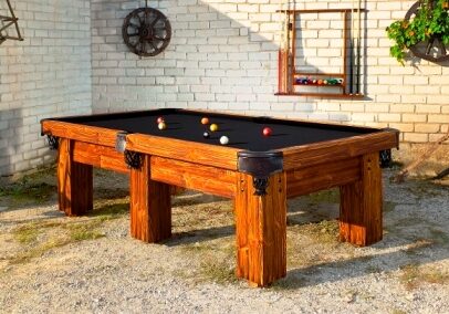 Rustic Log Pool Table Ranch by Vision Billiards